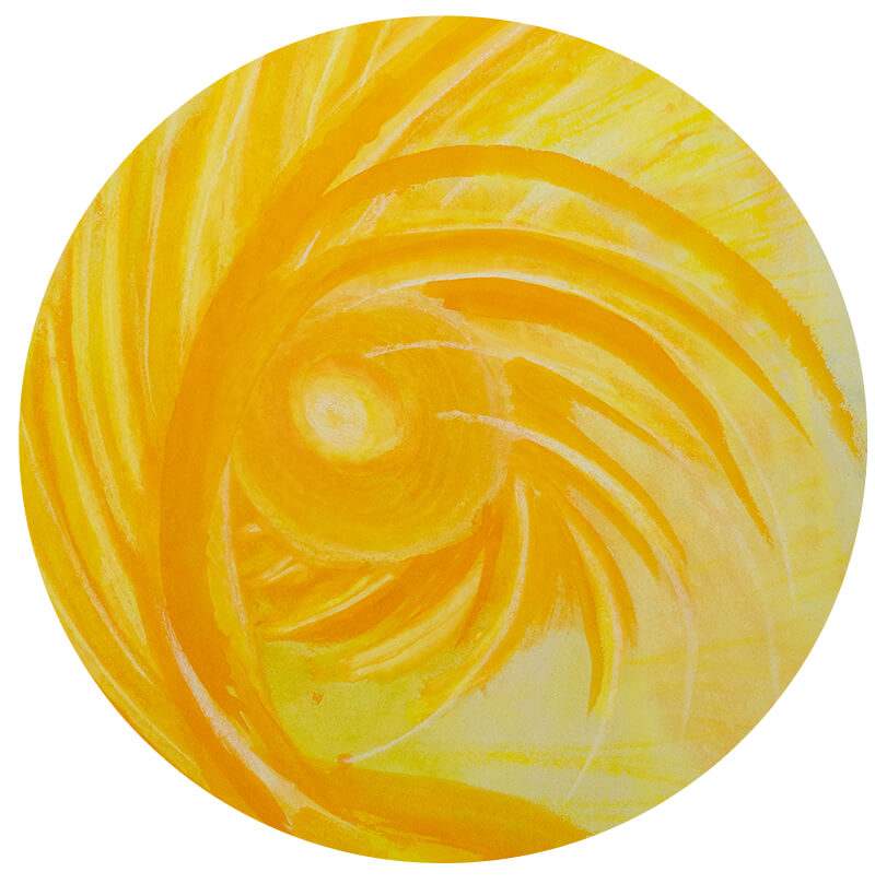 Dessin jaune en rond